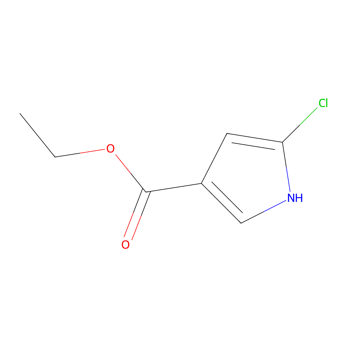 Ethyl 5-chloro-1H-pyrrole-3-carboxylate molecular structure, CAS 2107505-65-5
