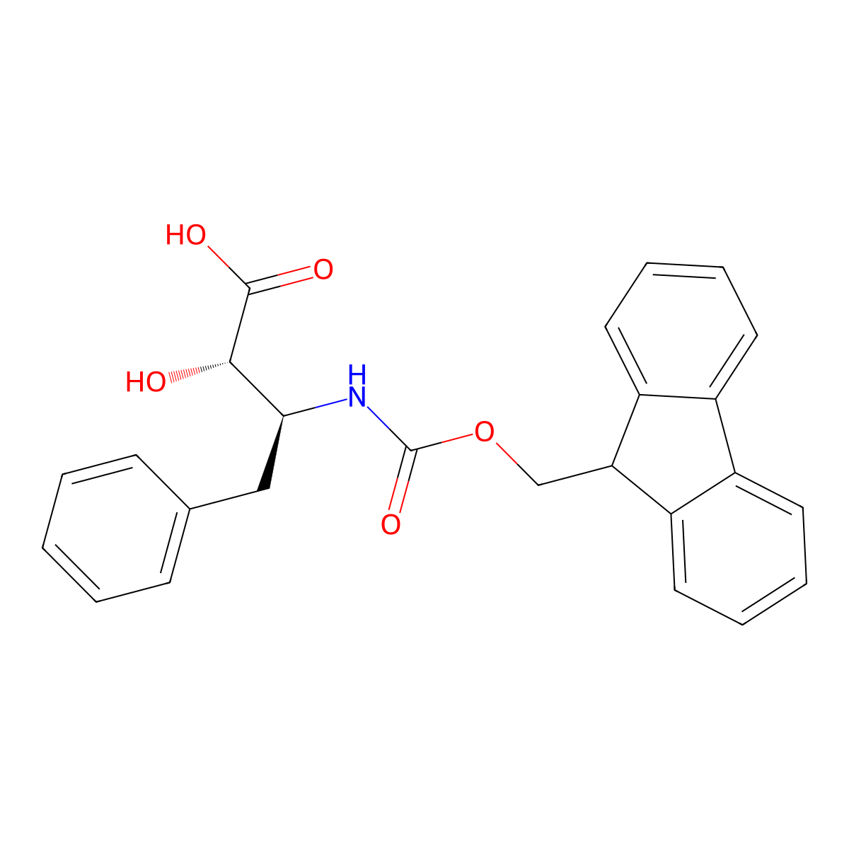 (2S,3S)-3-((((9H-Fluoren-9-yl)methoxy)carbonyl)amino)-2-hydroxy-4-phenylbutanoic acid molecular structure, CAS 210754-59-9
