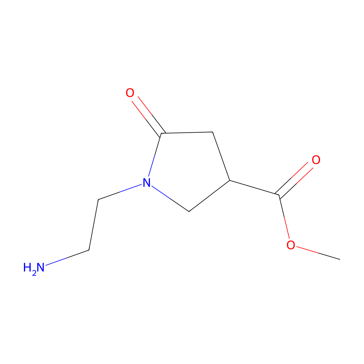Methyl 1-(2-aminoethyl)-5-oxopyrrolidine-3-carboxylate molecular structure, CAS 2107543-85-9
