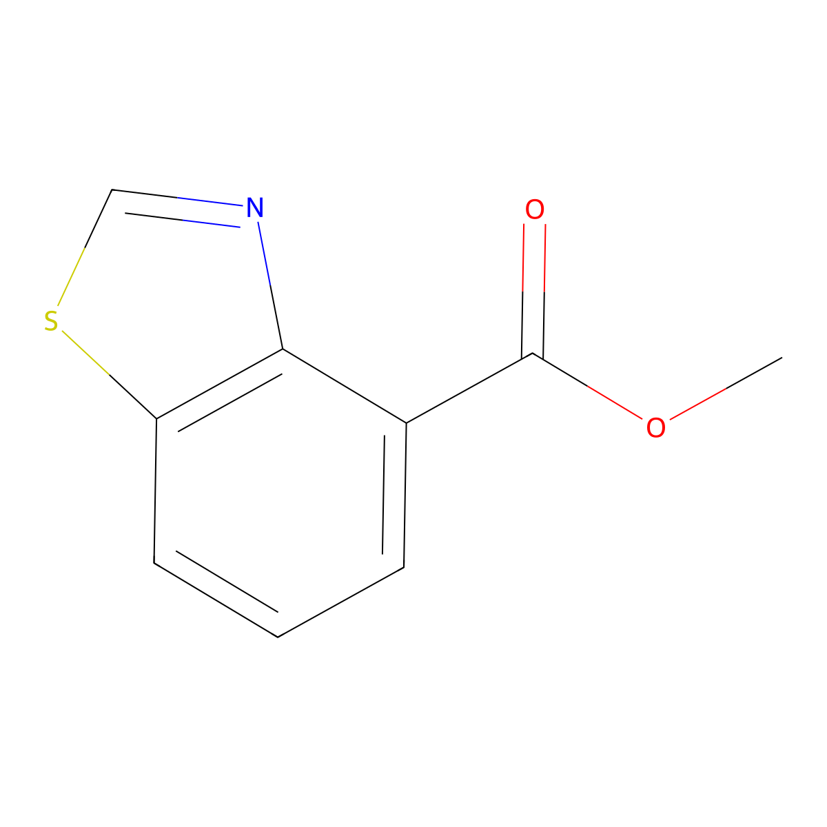 Methyl benzo[d]thiazole-4-carboxylate molecular structure, CAS 2107543-87-1