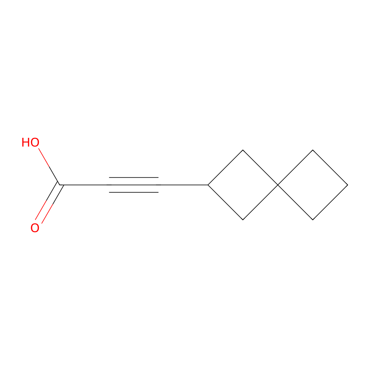 3-{Spiro[3.3]heptan-2-yl}prop-2-ynoic acid molecular structure, CAS 2107568-98-7