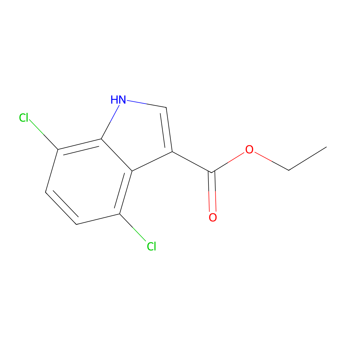 Ethyl 4,7-Dichloroindole-3-carboxylate molecular structure, CAS 2107591-97-7