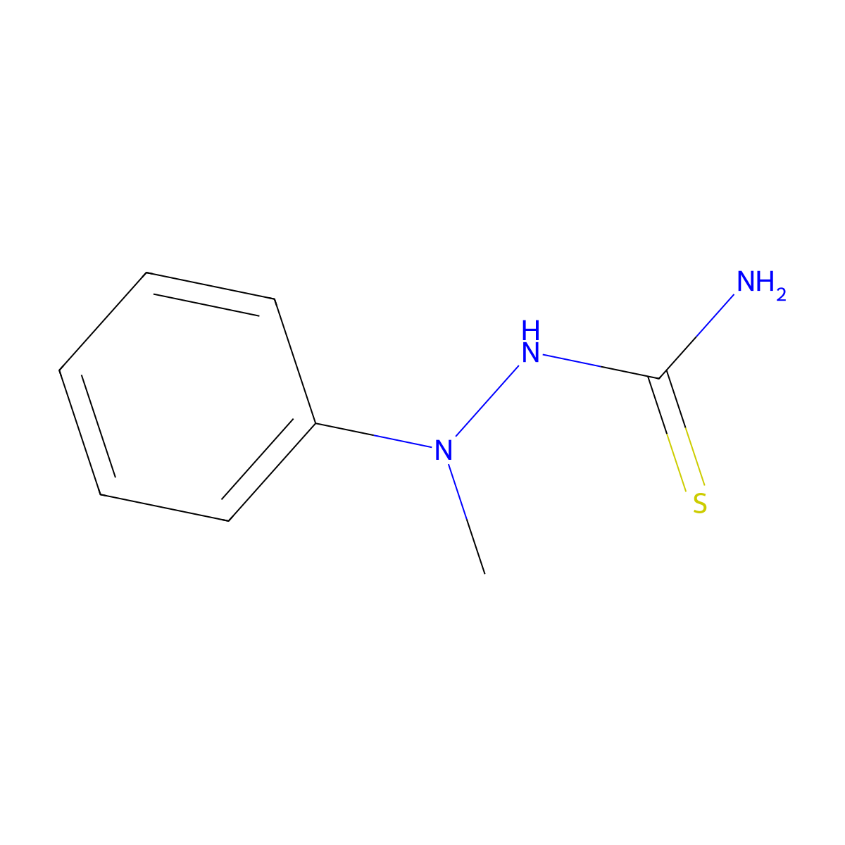 Hydrazinecarbothioamide, 2-methyl-2-phenyl- molecular structure, CAS 21076-05-1