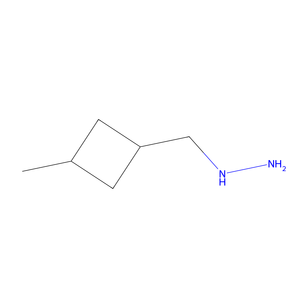 [(3-Methylcyclobutyl)methyl]hydrazine molecular structure, CAS 2107608-69-3