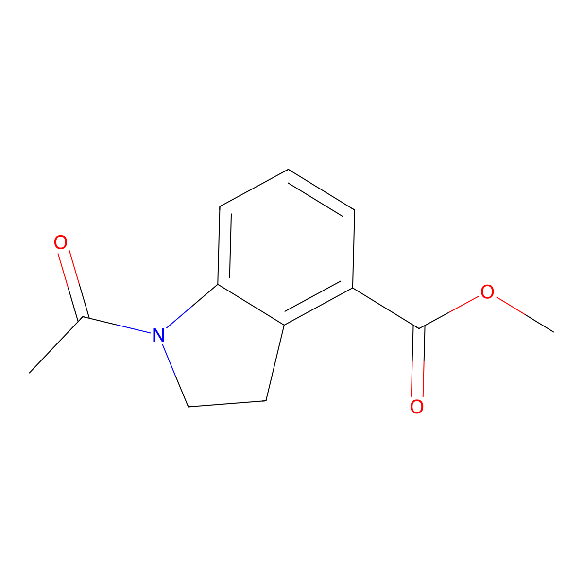 Methyl 1-acetylindoline-4-carboxylate molecular structure, CAS 2107618-39-1