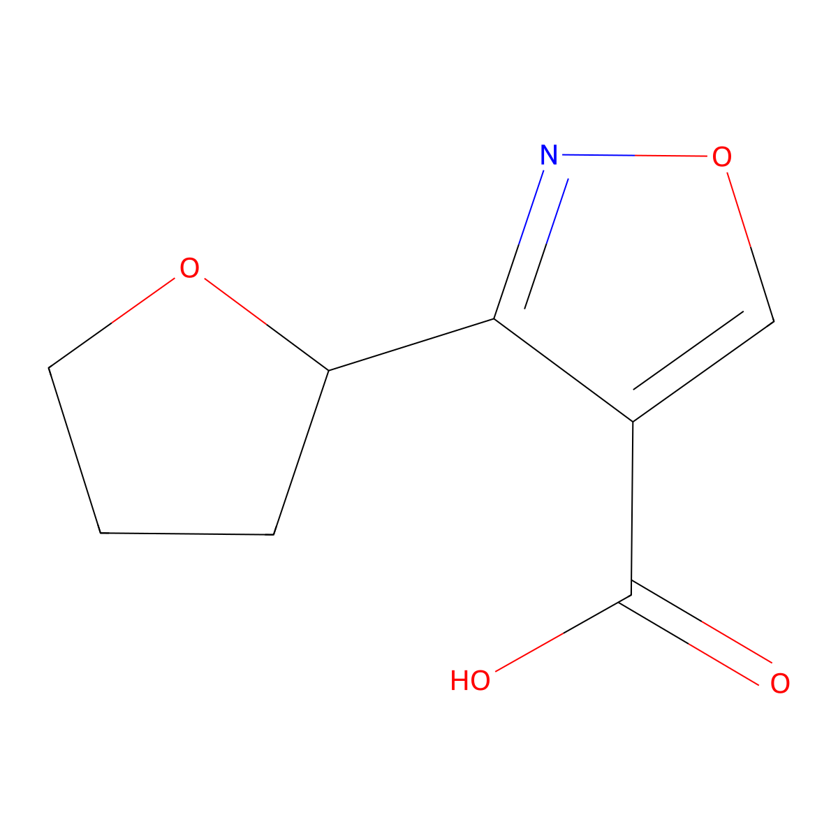 3-(Oxolan-2-yl)-1,2-oxazole-4-carboxylic acid molecular structure, CAS 2107672-50-2