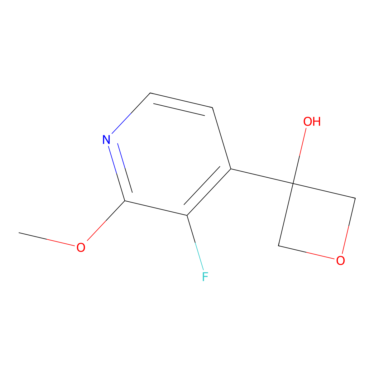 3-(3-Fluoro-2-methoxypyridin-4-yl)oxetan-3-ol molecular structure, CAS 2107680-18-0