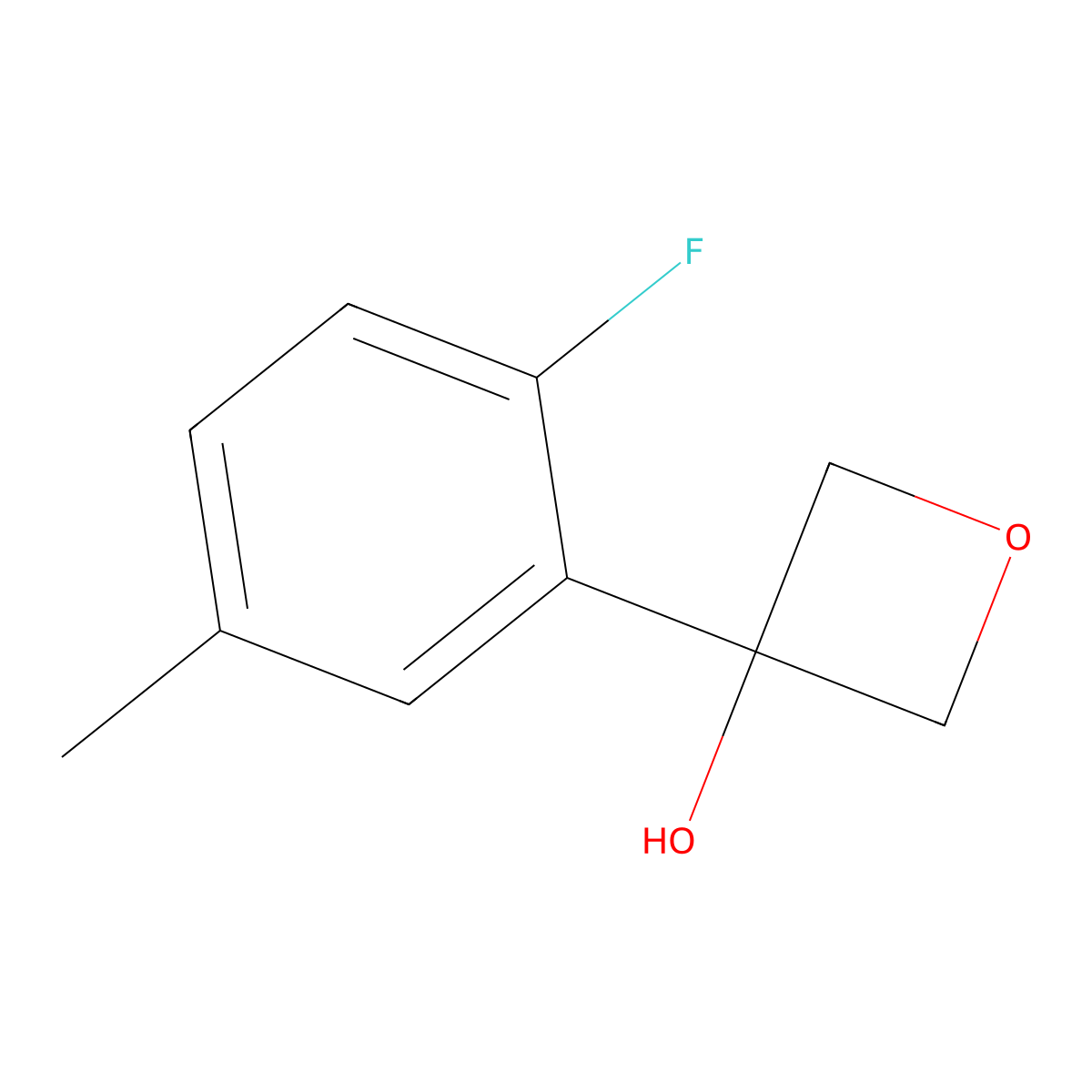 3-(2-Fluoro-5-methylphenyl)oxetan-3-ol molecular structure, CAS 2107690-83-3