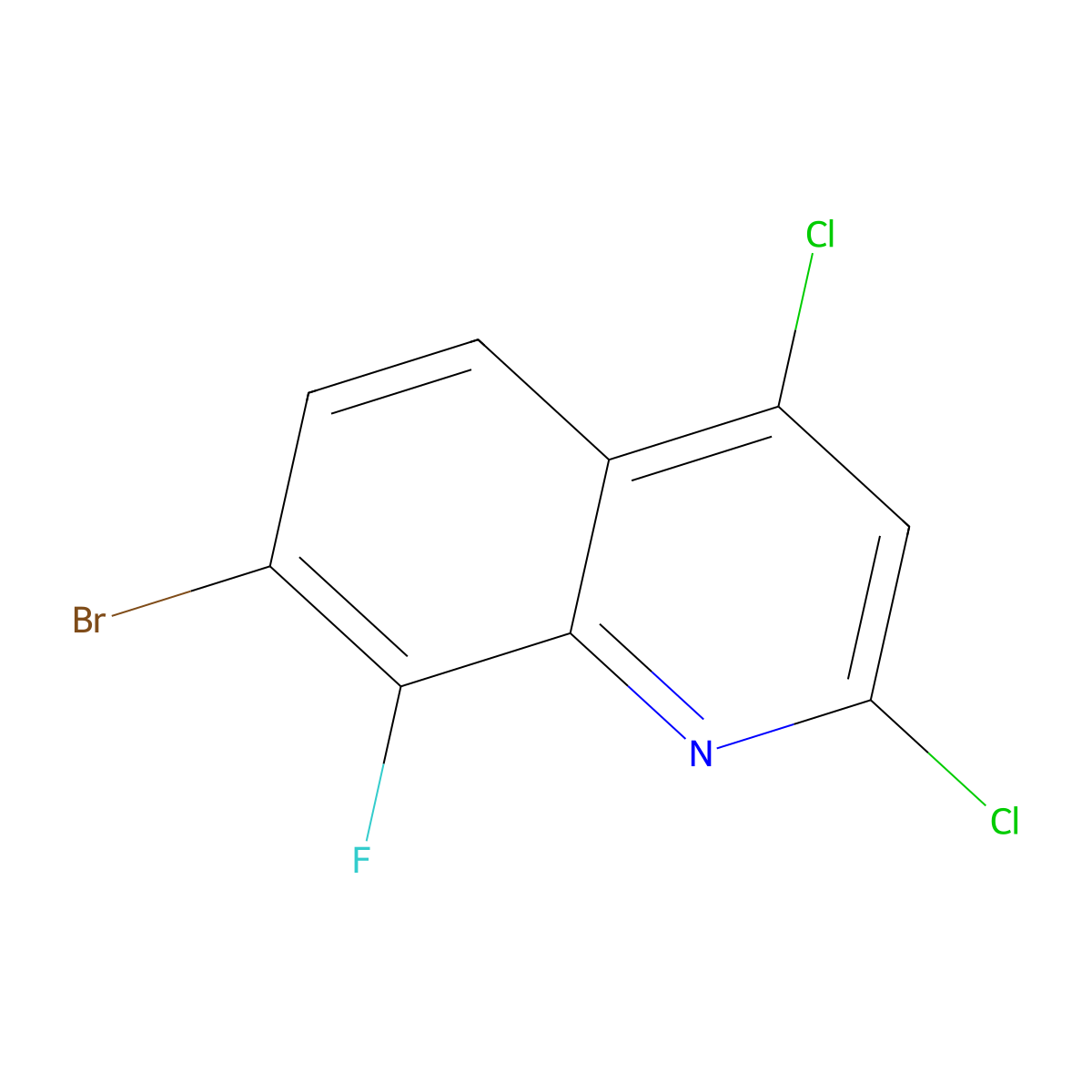 7-Bromo-2,4-dichloro-8-fluoroquinoline molecular structure, CAS 2107695-66-7