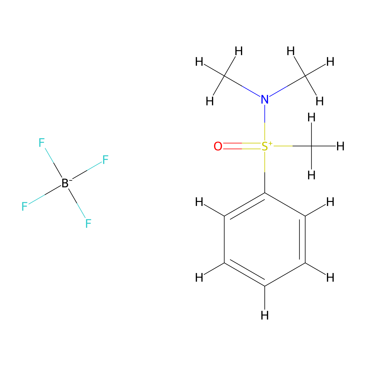 (Dimethylamino)(methyl)oxo(phenyl)-lambda6-sulfanylium; tetrafluoroboranuide molecular structure, CAS 21077-81-6