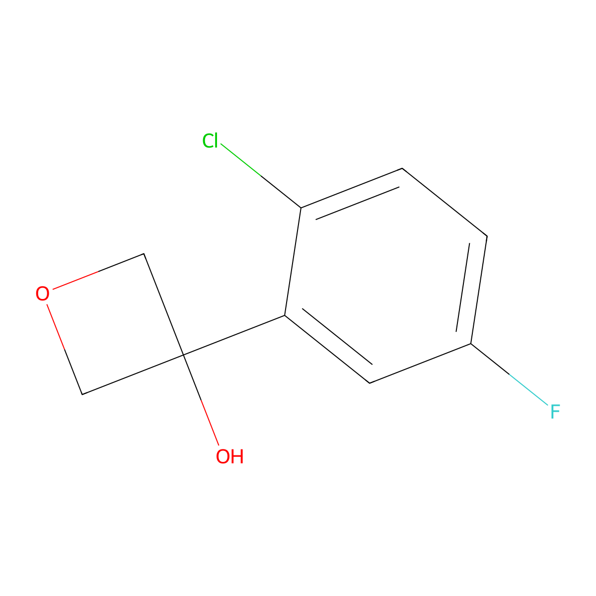 3-(2-Chloro-5-fluorophenyl)-3-oxetanol molecular structure, CAS 2107706-59-0