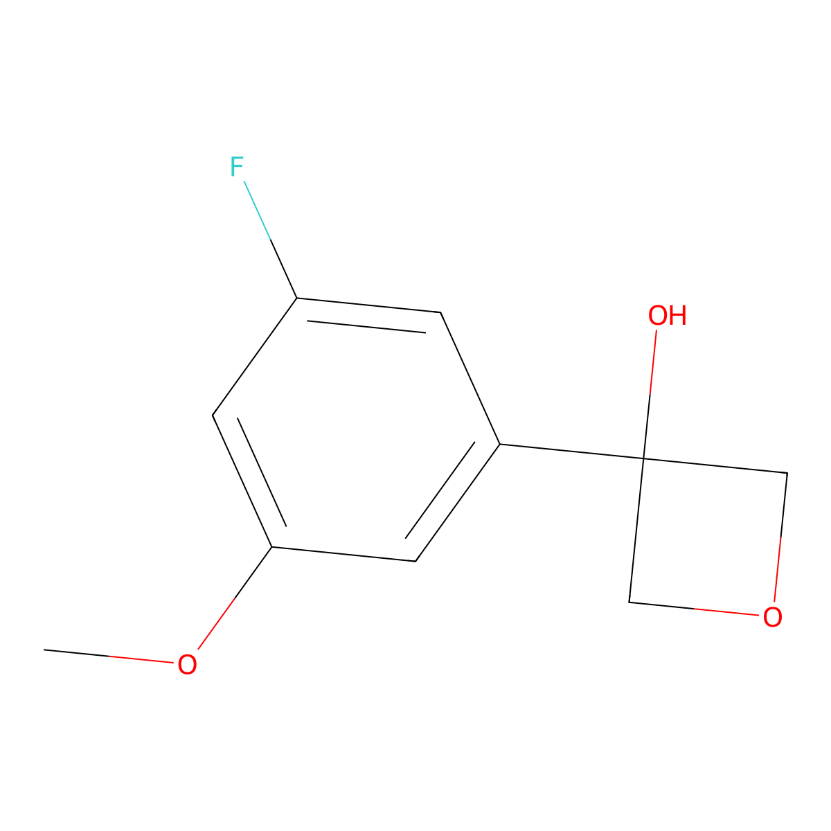 3-(3-Fluoro-5-methoxyphenyl)-3-oxetanol molecular structure, CAS 2107711-75-9