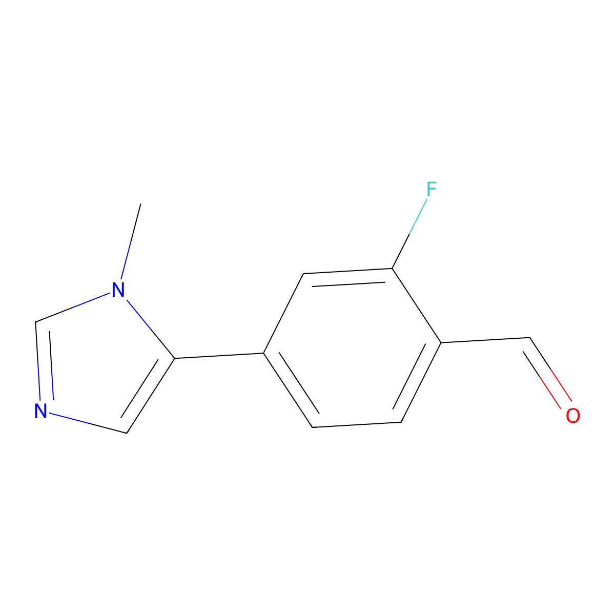 2-fluoro-4-(1-methyl-1H-imidazol-5-yl)benzaldehyde molecular structure, CAS 2107712-37-6