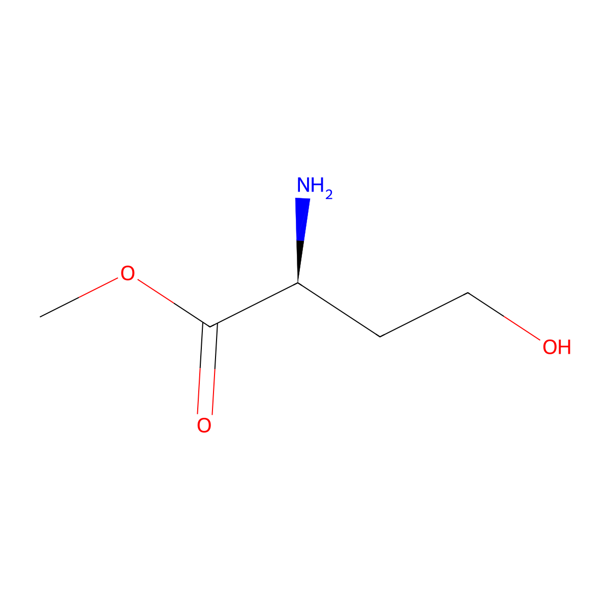 methyl (2S)-2-amino-4-hydroxybutanoate molecular structure, CAS 210772-73-9