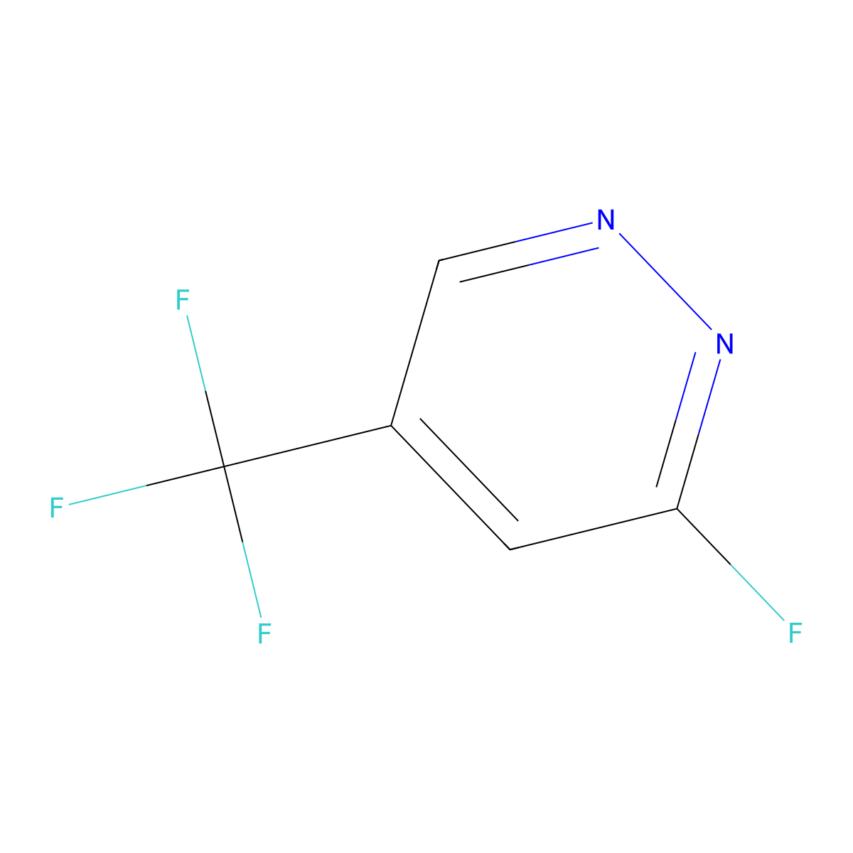 3-Fluoro-5-(trifluoromethyl)pyridazine molecular structure, CAS 2107721-70-8