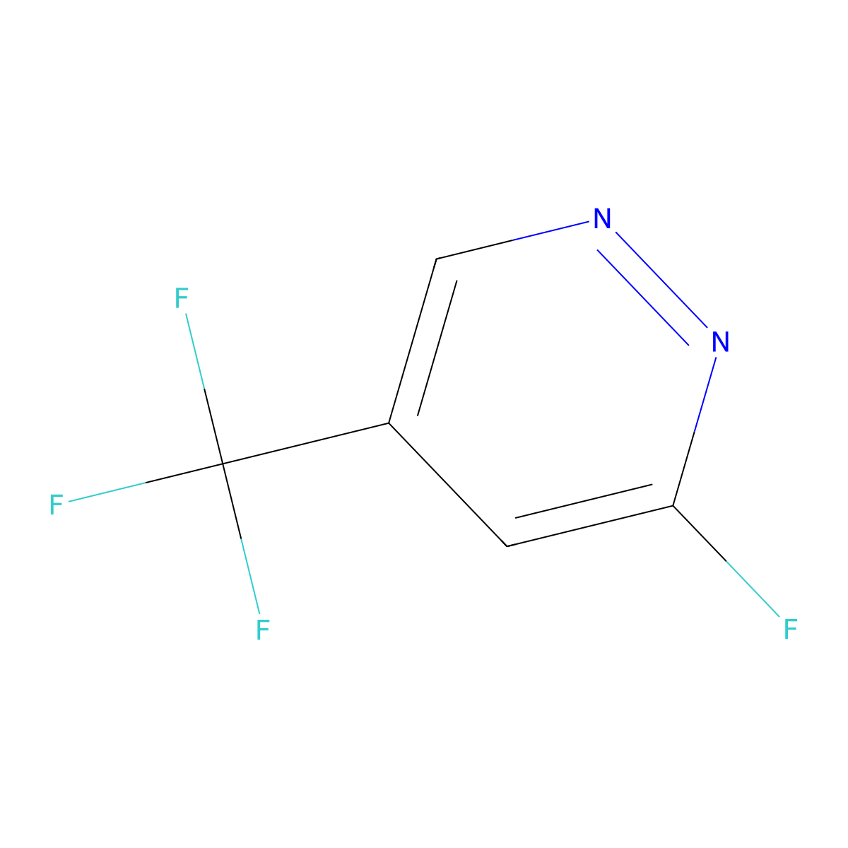 3-Fluoro-5-(trifluoromethyl)pyridazine molecular structure, CAS 2107721-70-8