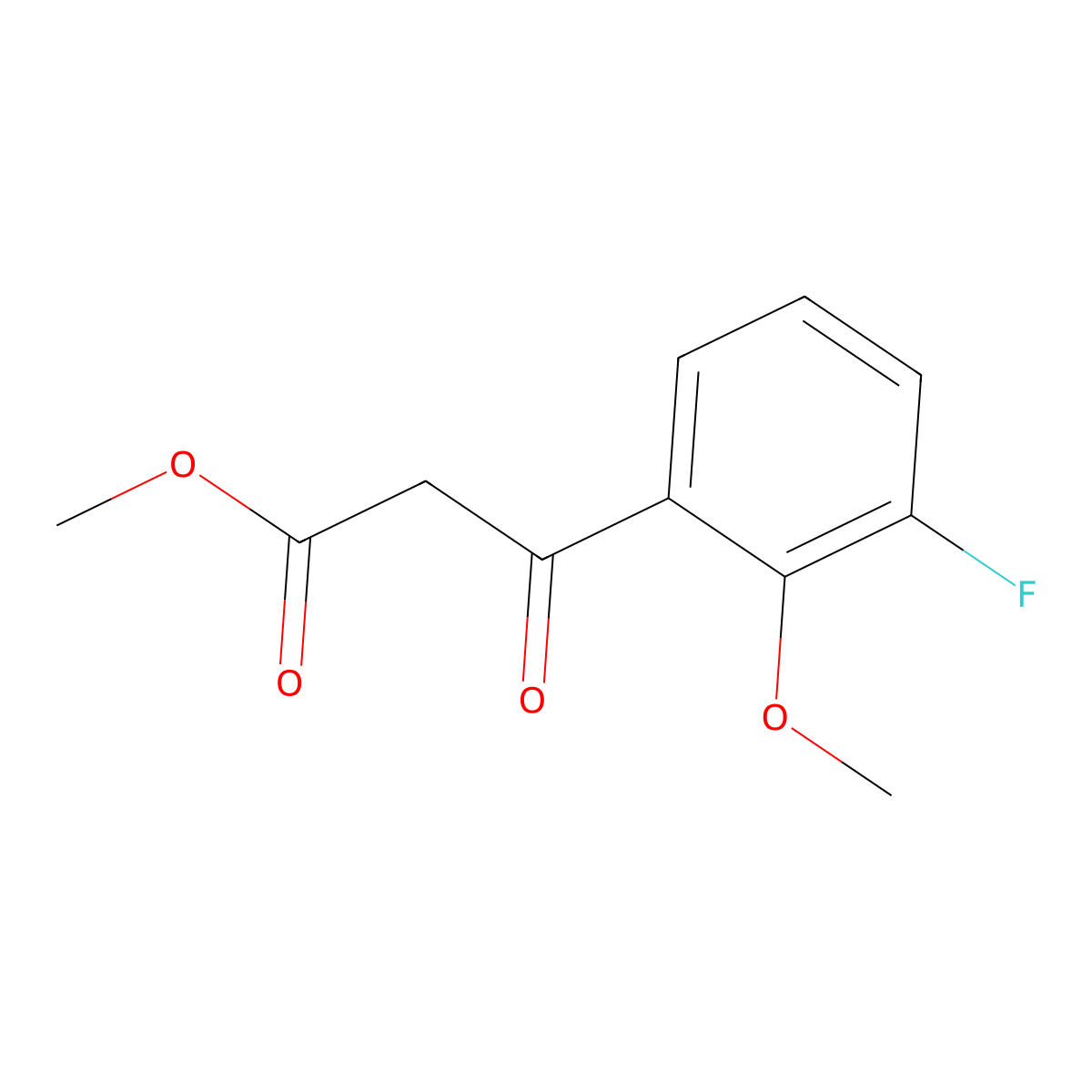 Methyl 3-(3-fluoro-2-methoxyphenyl)-3-oxopropanoate molecular structure, CAS 2107747-20-4