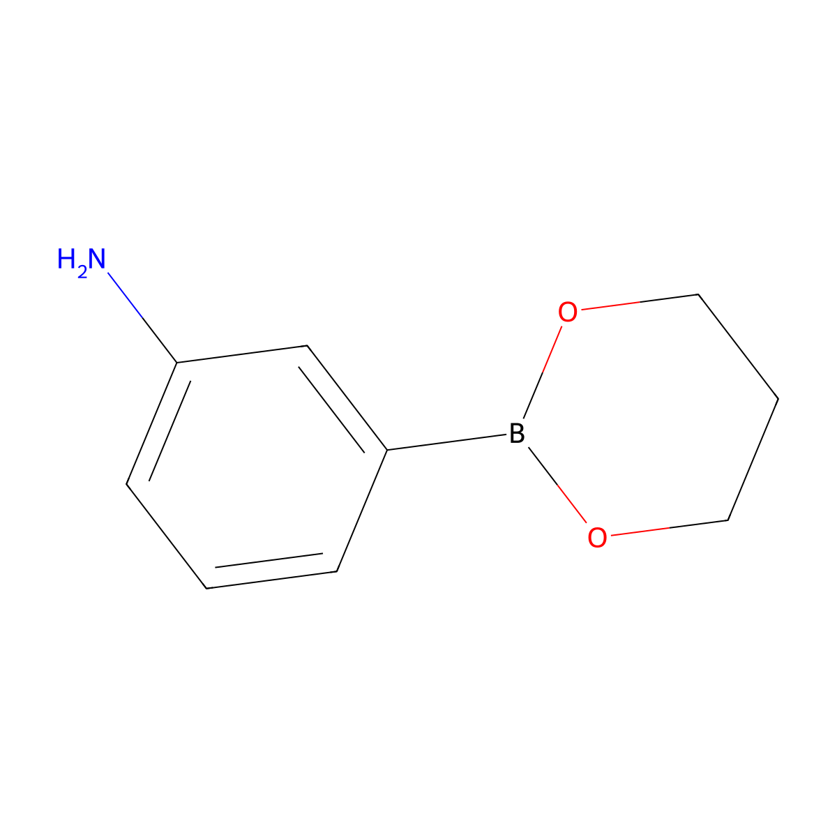 Benzenamine, 3-(1,3,2-dioxaborinan-2-yl)- molecular structure, CAS 210775-52-3