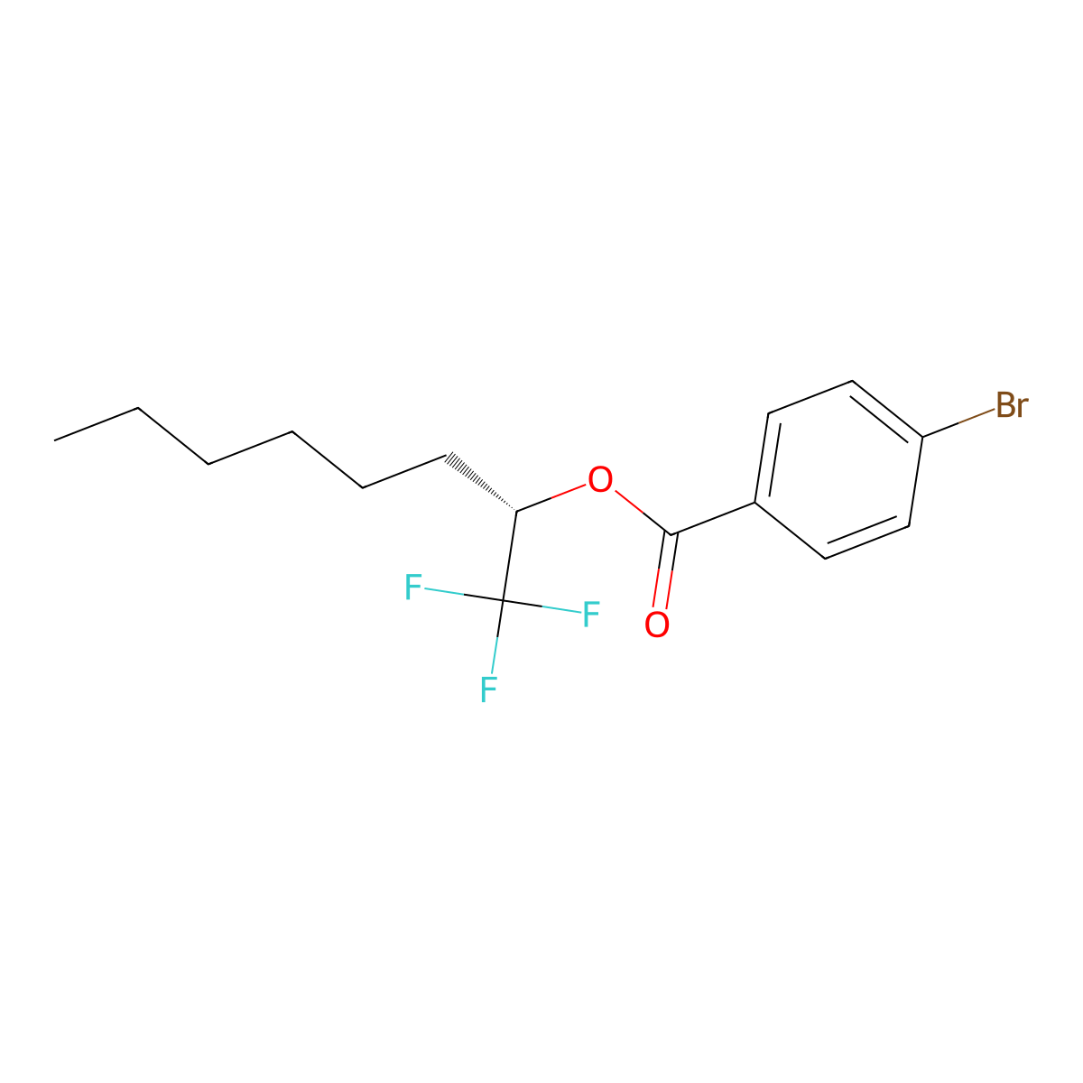 (S)-1,1,1-trifluorooctan-2-yl 4-bromobenzoate molecular structure, CAS 210778-98-6