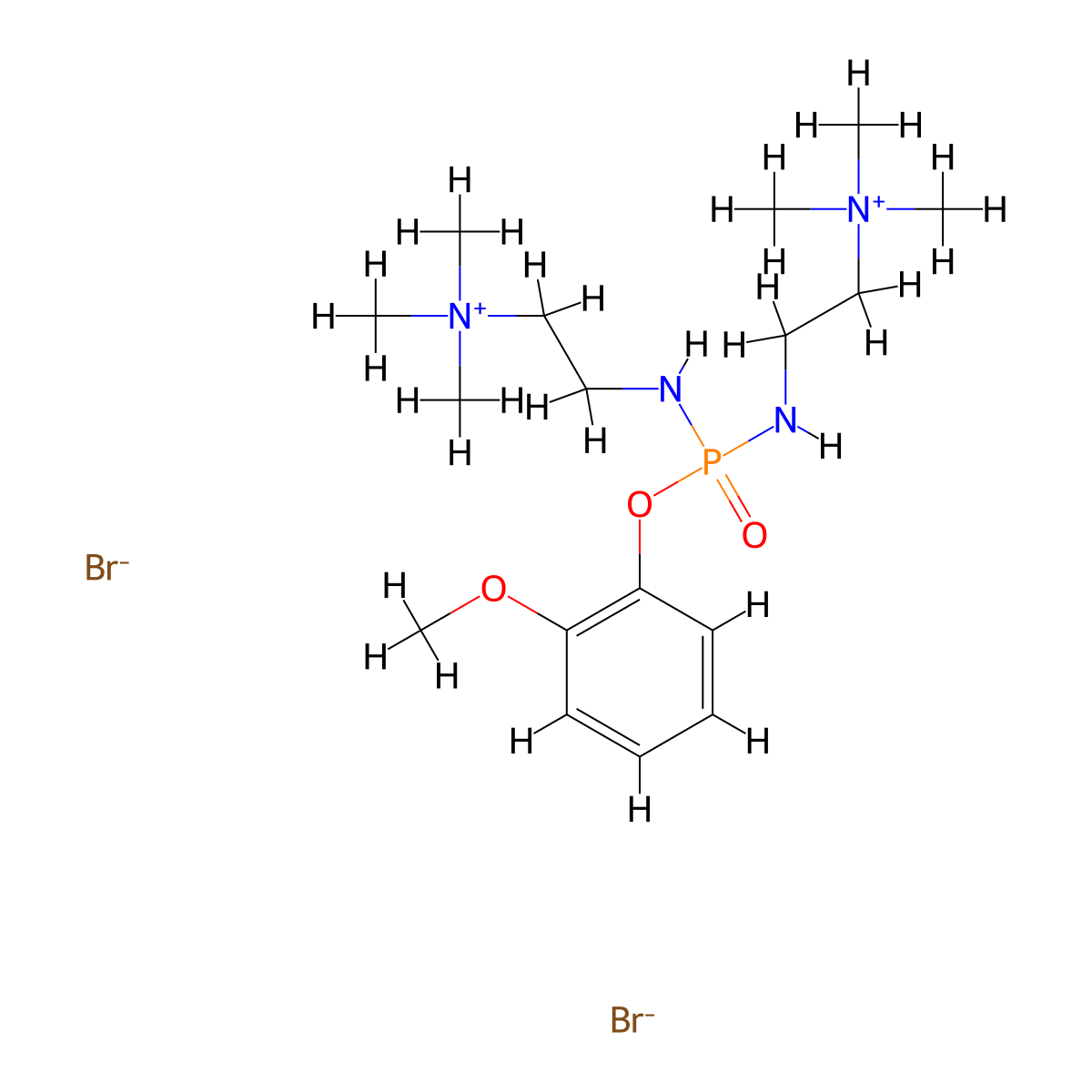 Ammonium, (phosphinicobis(iminoethylene))bis(trimethyl-, dibromide, o-methoxyphenyl ester molecular structure, CAS 21078-12-6