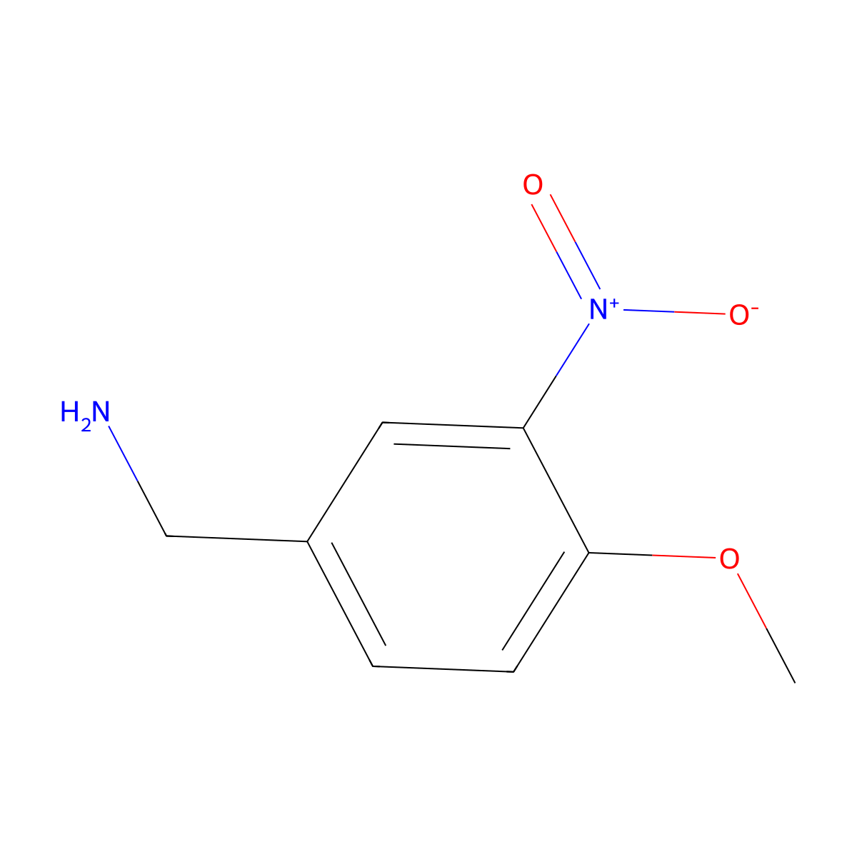4-Methoxy-3-nitrobenzenemethanamine molecular structure, CAS 21078-49-9