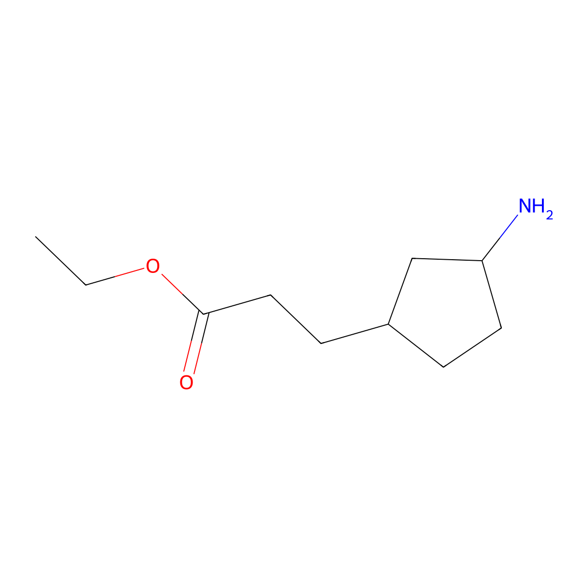 Ethyl 3-(3-aminocyclopentyl)propanoate molecular structure, CAS 2107802-94-6