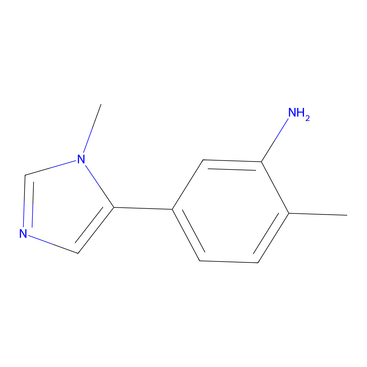 2-Methyl-5-(1-methyl-1H-imidazol-5-yl)benzenamine molecular structure, CAS 2107838-78-6