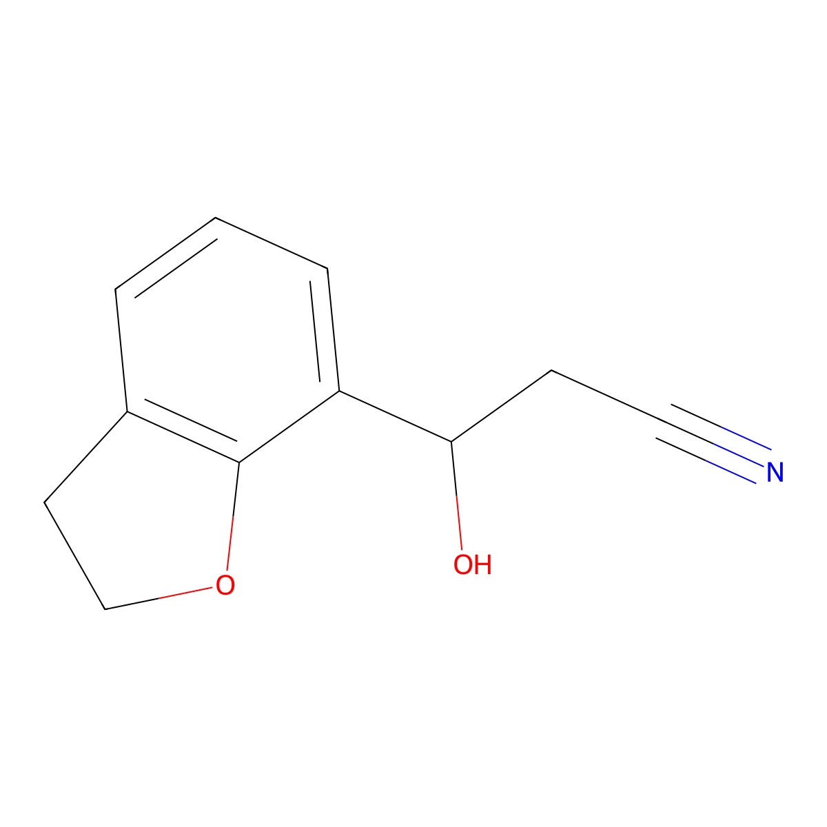 3-(2,3-Dihydro-1-benzofuran-7-yl)-3-hydroxypropanenitrile molecular structure, CAS 2107866-60-2