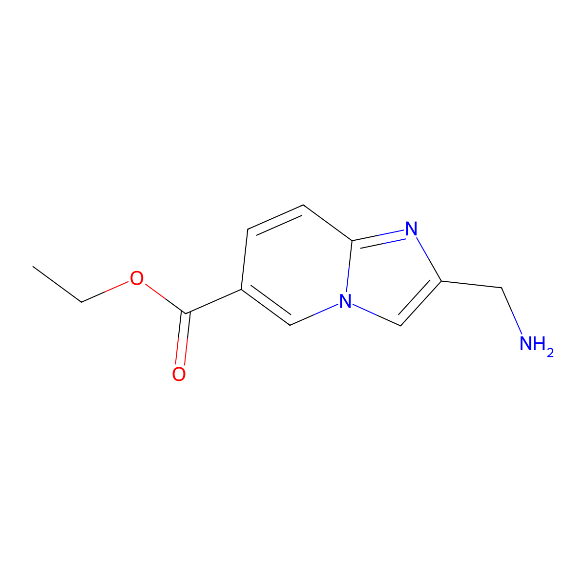 Ethyl 2-(aminomethyl)imidazo[1,2-a]pyridine-6-carboxylate molecular structure, CAS 2107881-81-0
