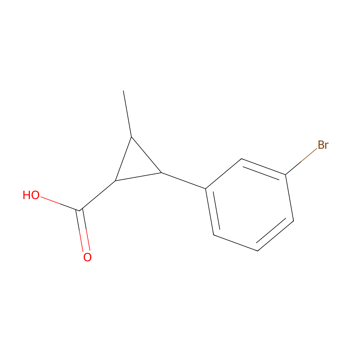 2-(3-Bromophenyl)-3-methylcyclopropane-1-carboxylic acid molecular structure, CAS 2107906-04-5
