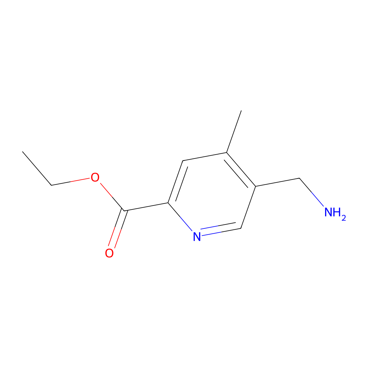 Ethyl 5-(aminomethyl)-4-methylpyridine-2-carboxylate molecular structure, CAS 2107912-25-2