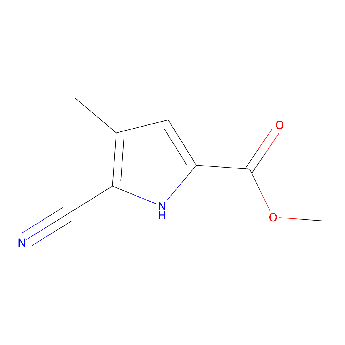 methyl5-cyano-4-methyl-1H-pyrrole-2-carboxylate molecular structure, CAS 2107912-60-5