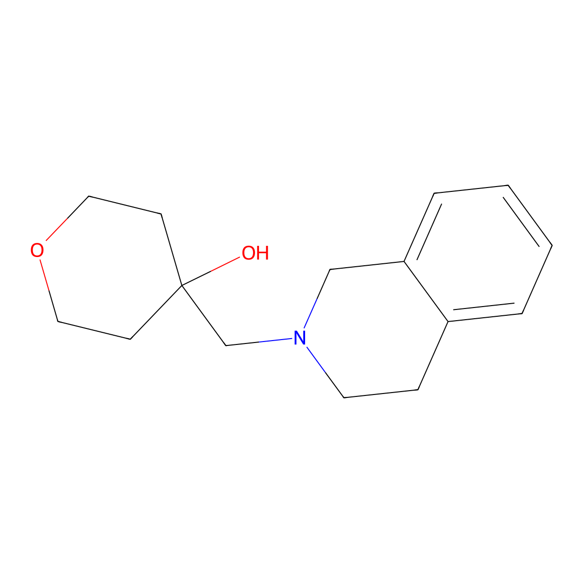 4-[(1,2,3,4-Tetrahydroisoquinolin-2-yl)methyl]oxan-4-ol molecular structure, CAS 2107933-33-3