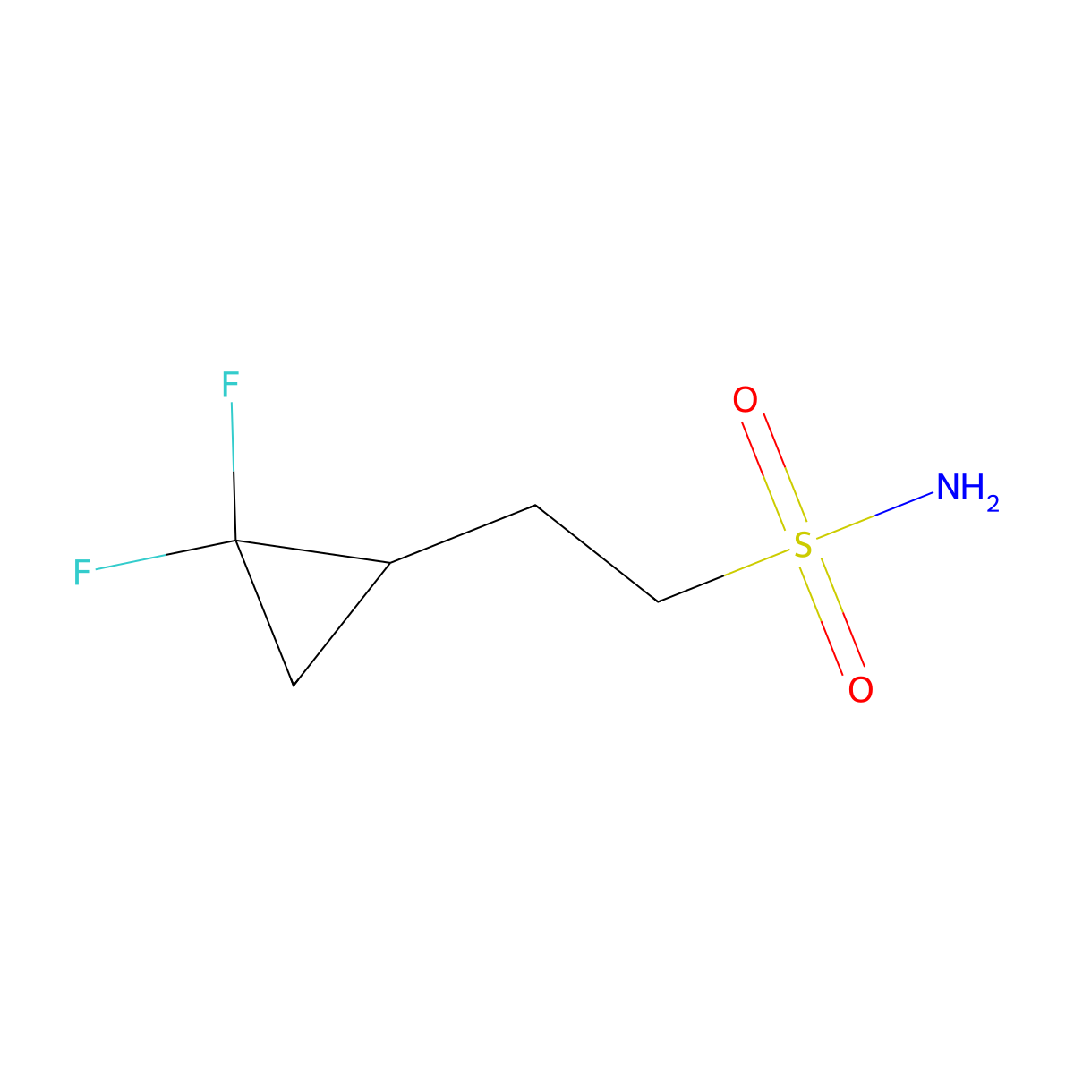 2-(2,2-Difluorocyclopropyl)ethane-1-sulfonamide molecular structure, CAS 2107939-73-9