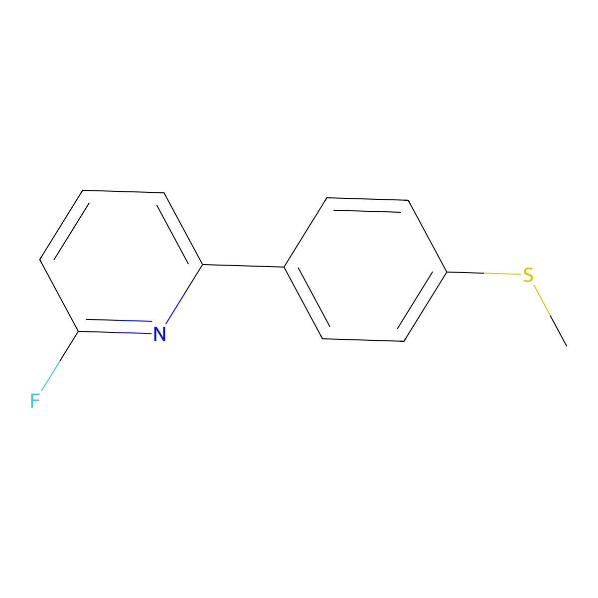 2-Fluoro-6-[4-(methylthio)phenyl]pyridine molecular structure, CAS 2107983-27-5