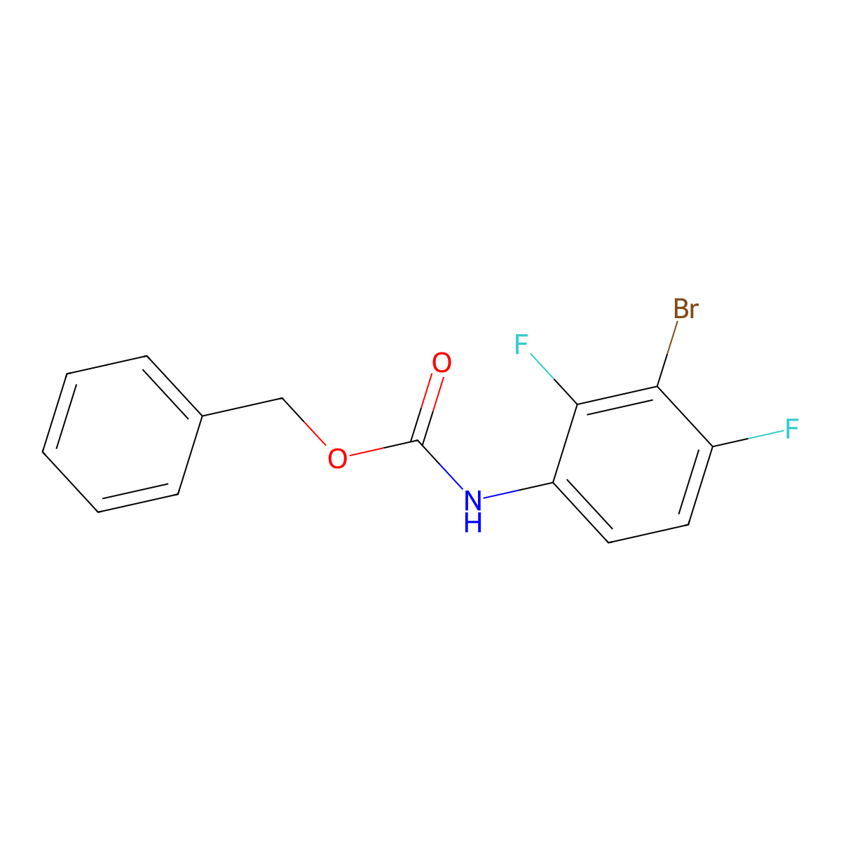Benzyl n-(3-bromo-2,4-difluorophenyl)carbamate molecular structure, CAS 2107992-21-0