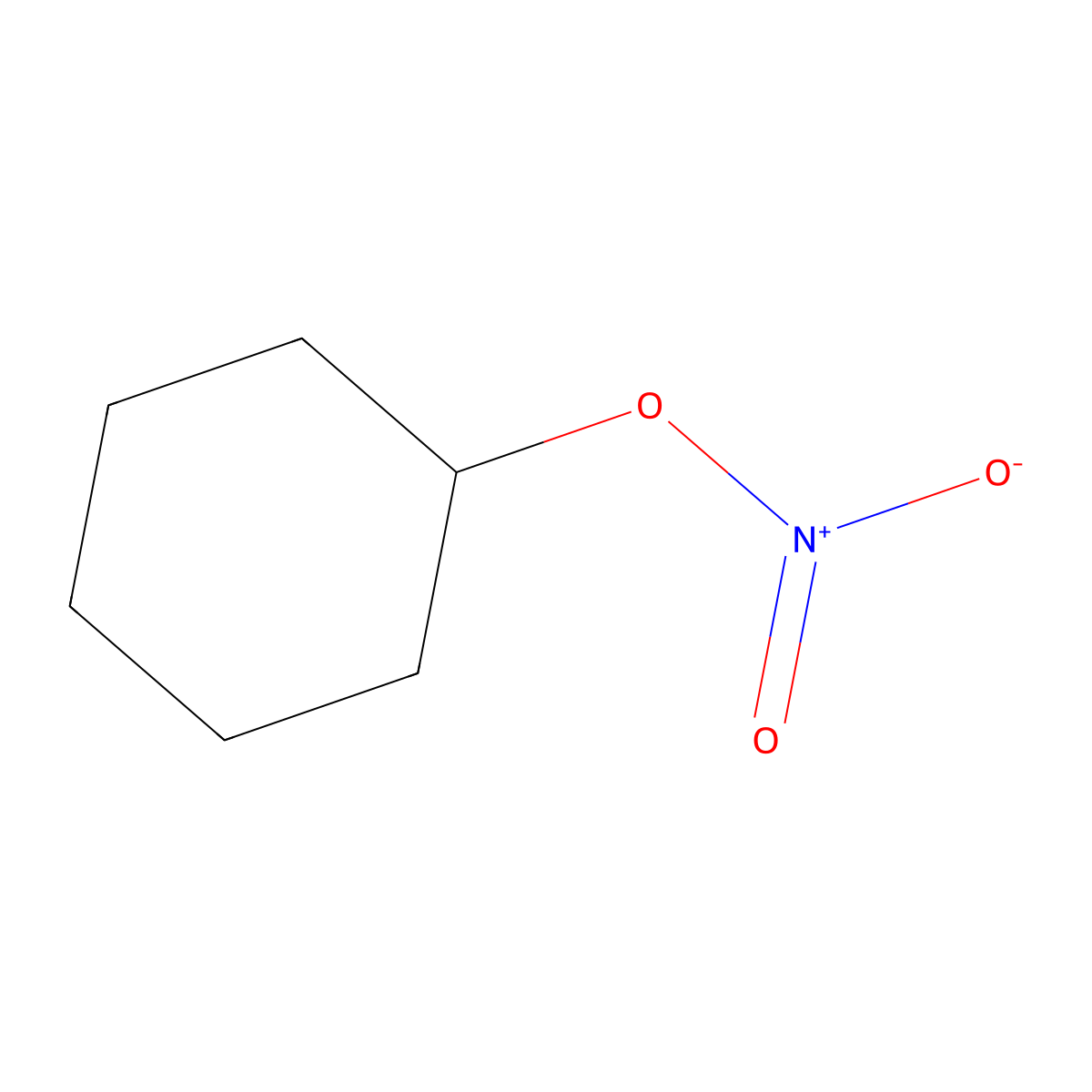 Cyclohexyl nitrate molecular structure, CAS 2108-66-9