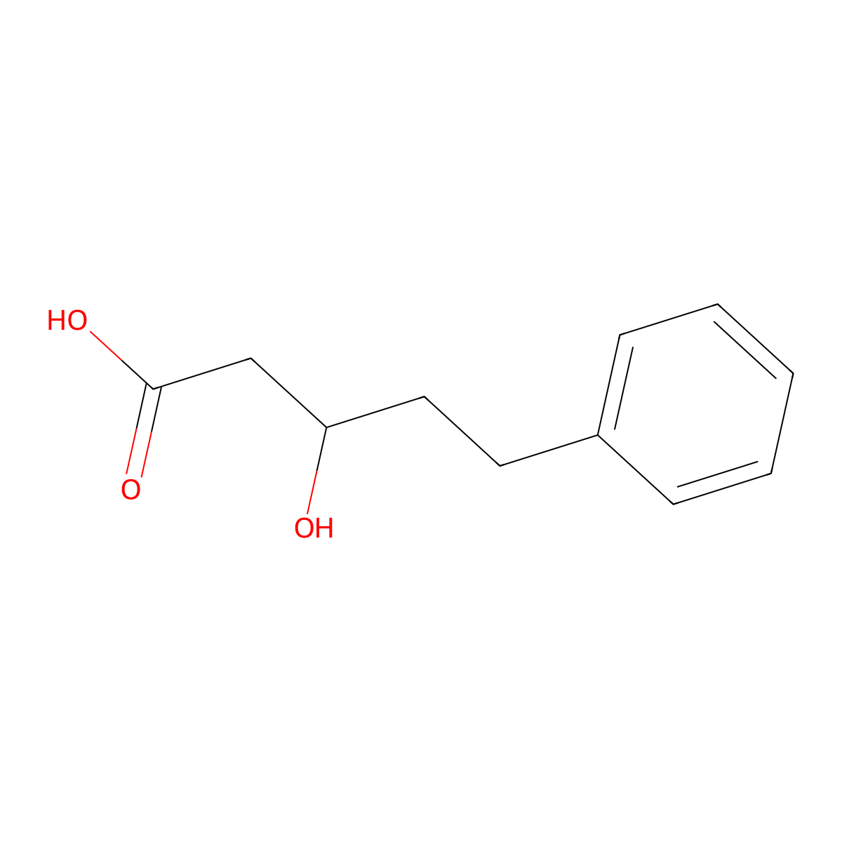 (R)-3-Hydroxy-5-phenylpentanoic acid molecular structure, CAS 21080-41-1