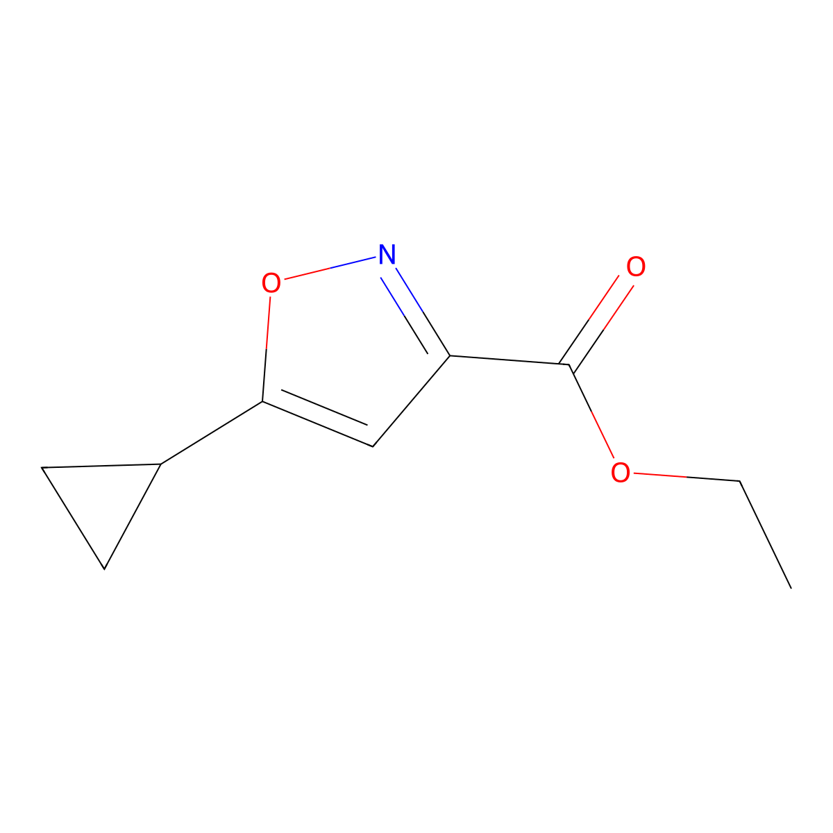 Ethyl 5-cyclopropylisoxazole-3-carboxylate molecular structure, CAS 21080-81-9