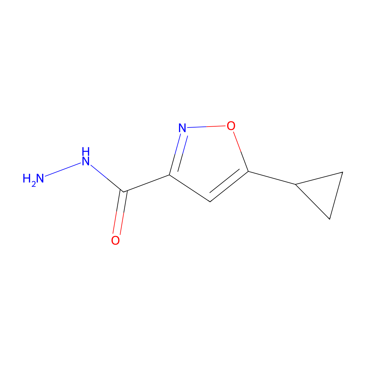 5-Cyclopropylisoxazole-3-carbohydrazide molecular structure, CAS 21080-82-0