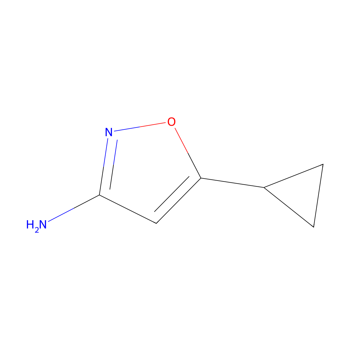 5-Cyclopropyl-1,2-oxazol-3-amine molecular structure, CAS 21080-85-3