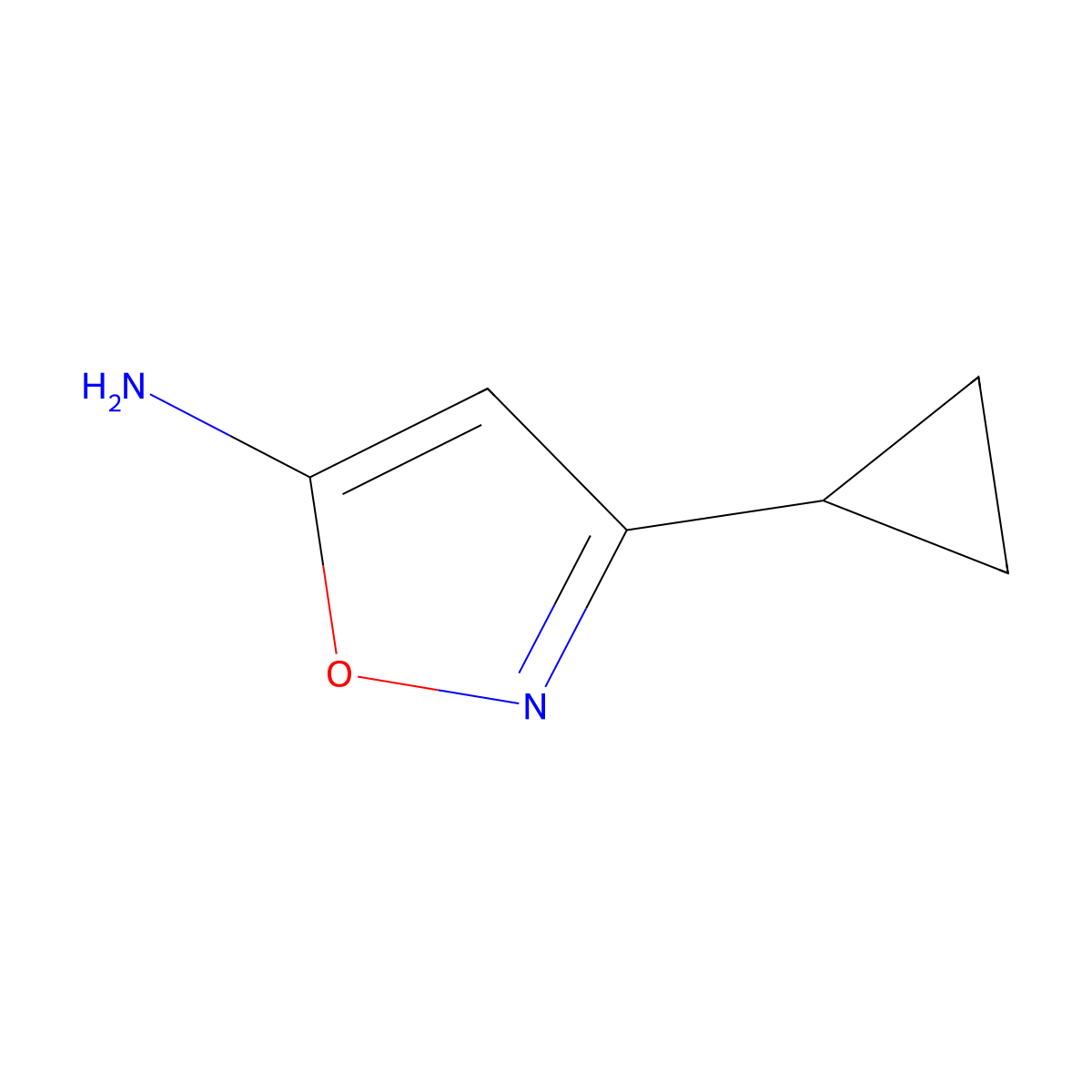 3-Cyclopropyl-1,2-oxazol-5-amine molecular structure, CAS 21080-91-1