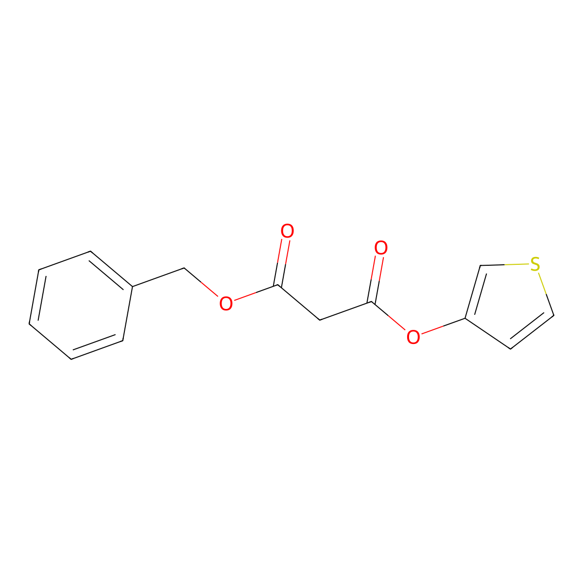 Benzyl hydrogen 3-thienylmalonate molecular structure, CAS 21080-93-3