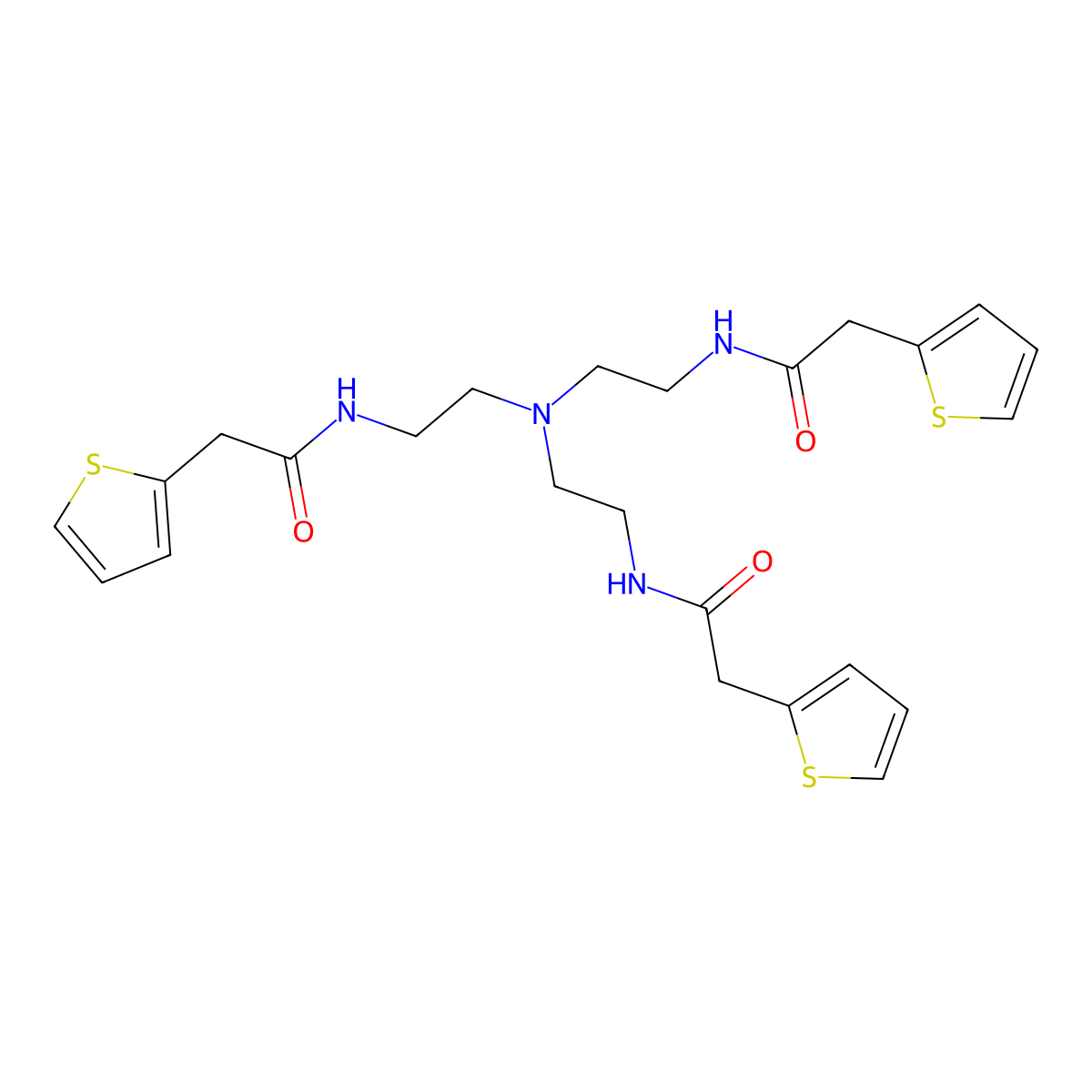 N,N',N''-(nitrilotris(ethane-2,1-diyl))tris(2-(thiophen-2-yl)acetamide) molecular structure, CAS 2108019-35-6