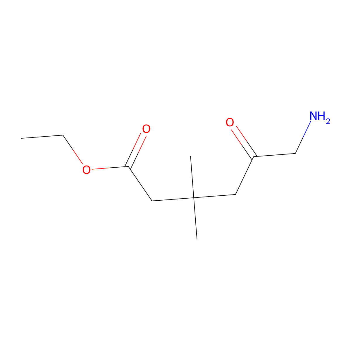 Ethyl 6-amino-3,3-dimethyl-5-oxohexanoate molecular structure, CAS 2108083-97-0