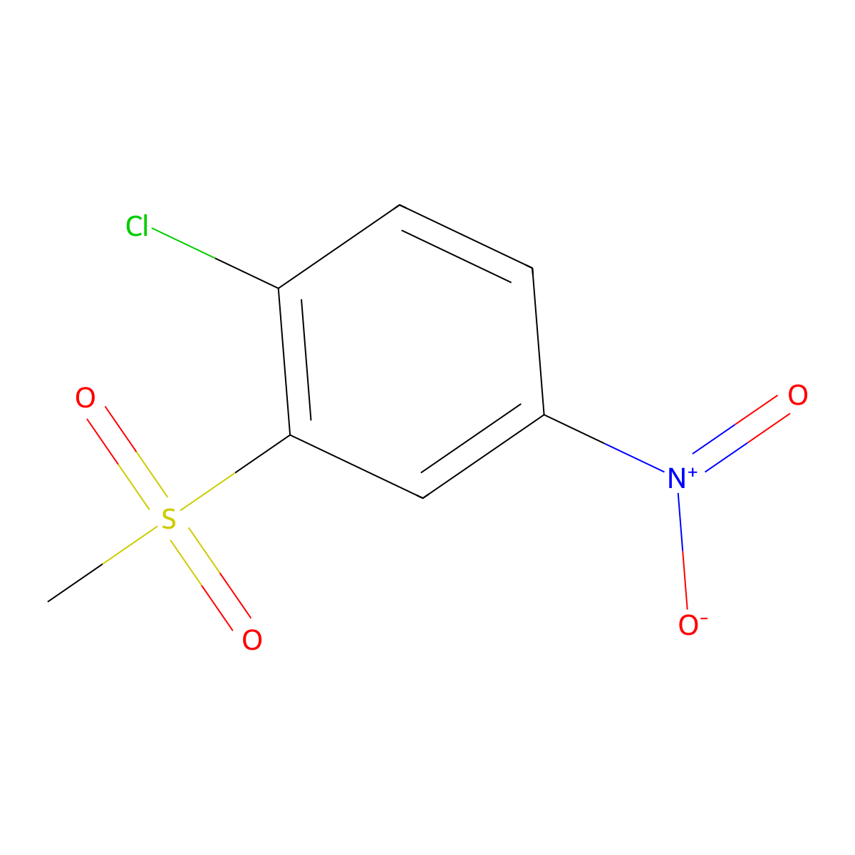 Benzene, 1-chloro-2-(methylsulfonyl)-4-nitro- molecular structure, CAS 21081-74-3