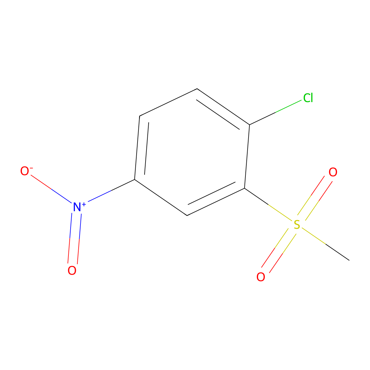 Benzene, 1-chloro-2-(methylsulfonyl)-4-nitro- molecular structure, CAS 21081-74-3