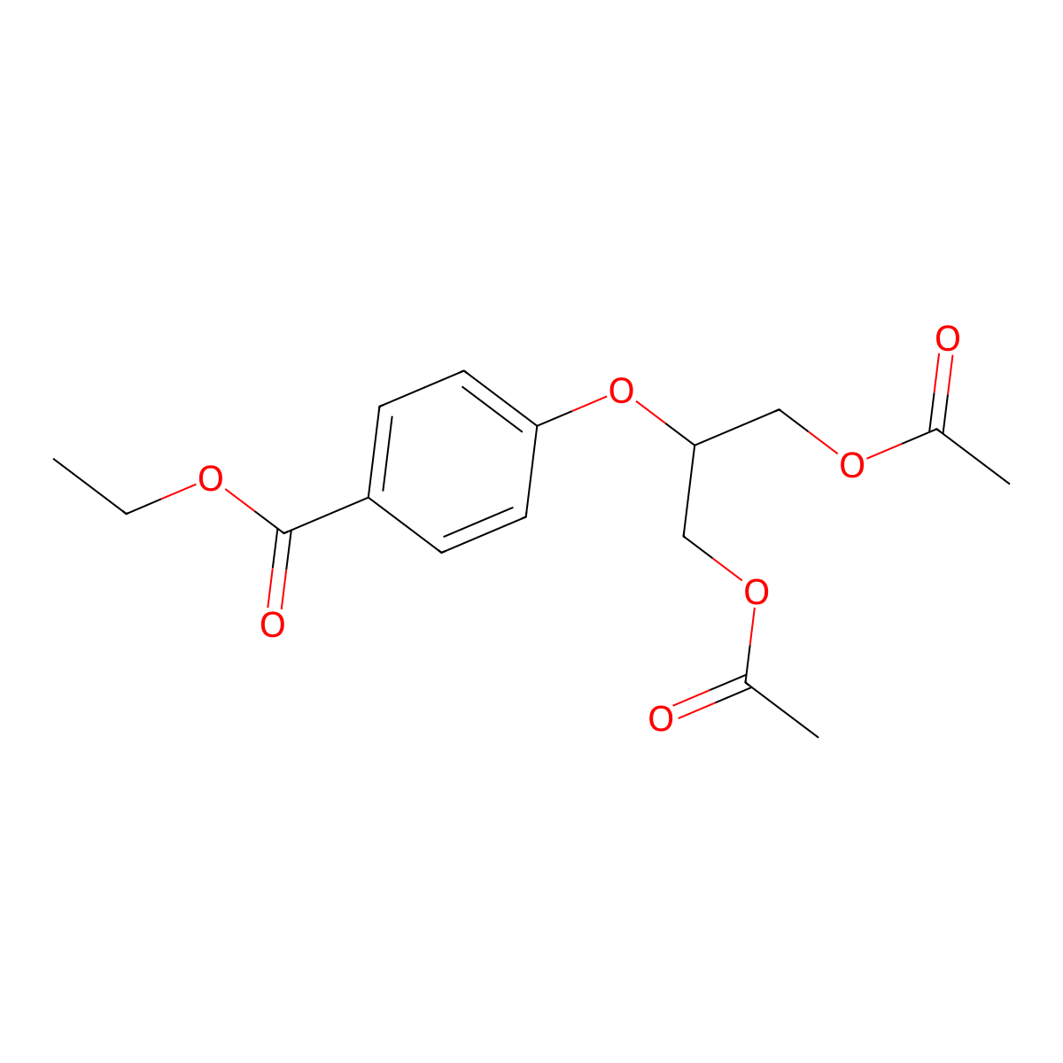 Ethyl 4-[2-(acetyloxy)-1-[(acetyloxy)methyl]ethoxy]benzoate molecular structure, CAS 2108102-13-0