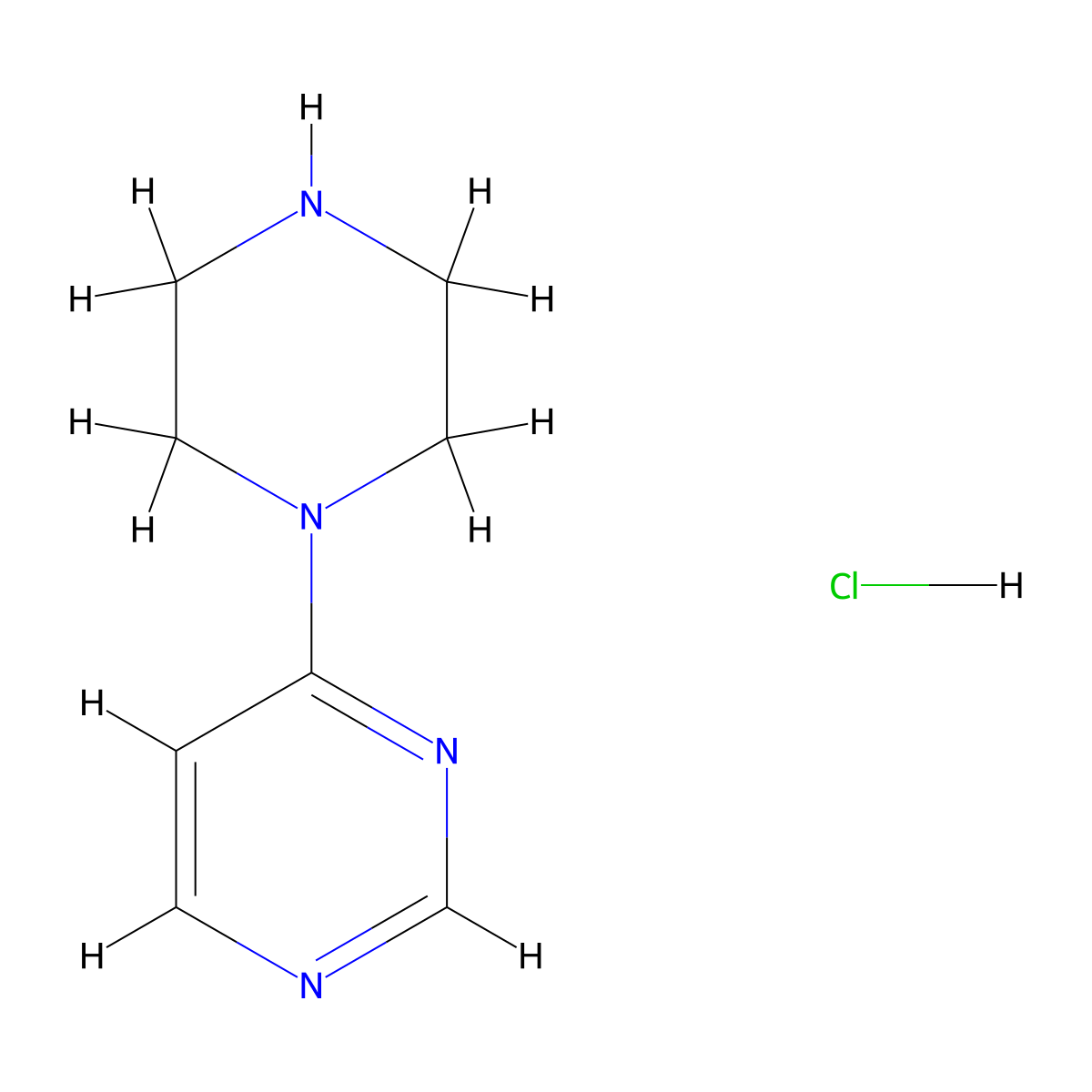 4-(Piperazin-1-yl)pyrimidine hydrochloride molecular structure, CAS 2108104-90-9