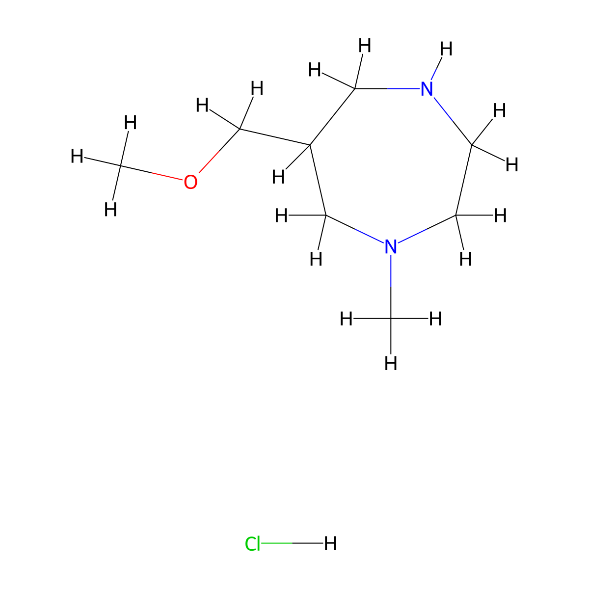6-(Methoxymethyl)-1-methyl-1,4-diazepane hydrochloride molecular structure, CAS 2108138-85-6